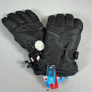 Hot Paws Men's XL Black Winter Ski Snow Gloves Sherpa Insulated NWT